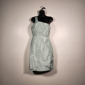 J. CREW Lucienne Bridesmaid Dress Gown Womens 6 Dusty Shale Green One Shoulder